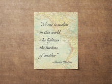 Load image into Gallery viewer, Charles Dickens Quote Doctor Marigold Book Quote Print Literary Wall Art, Our Mutual Friend Book Quote Framed & Unframed Options