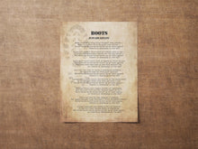Load image into Gallery viewer, Boots Rudyard Kipling Poem Infantry Columns Print - Boots Song Poem Print Framed & Unframed Options