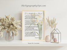 Load image into Gallery viewer, Daffodils Poem I wandered lonely as a Cloud William Wordsworth Daffodil Poem UNFRAMED