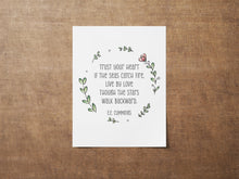 Load image into Gallery viewer, E.E. Cummings Quote from "Dive for Dreams" Trust Your Heart – Literary Wall Art