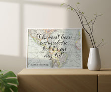 Load image into Gallery viewer, Susan Sontag Travel Quote Print: Vintage Map Wall Art