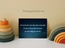 Load image into Gallery viewer, Peter Pan Quote Wall Art - Second Star to the Right Print - Nursery Decor, Kids Room, Adventure Theme, Starry Night Art, Framed or Unframed
