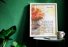 Load image into Gallery viewer, Robert Frost Poem Print - Nothing Gold Can Stay Wall Art - Autumn Poetry Poster - Fall Decor - Literary Gift for Book Lovers