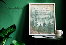 Load image into Gallery viewer, Alan Watts Quote Print - Anxiety Inspirational Wall Art - Mindfulness Poster - Forest Watercolor Decor - Philosophy Print Gift for Thinkers
