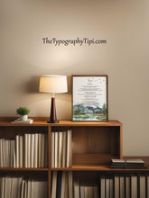 Load image into Gallery viewer, Kahlil Gibran Fear Poem Print – Watercolor River Landscape – Inspirational Literary Wall Art – Motivational Gift – Framed or Unframed