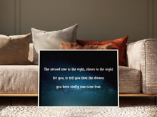 Load image into Gallery viewer, Peter Pan Quote Wall Art - Second Star to the Right Print - Nursery Decor, Kids Room, Adventure Theme, Starry Night Art, Framed or Unframed