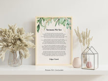 Load image into Gallery viewer, Sermons We See Edgar Guest Full Poem Print – Inspirational Wall Art – Botanical Watercolour Quote Poster for Home, Office or Gift