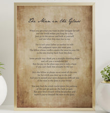 Load image into Gallery viewer, The Man In The Glass Poster Print by Dale Wimbrow, The Guy In The Glass Poem Print, Antique Paper Minimalist Style