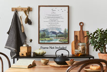 Load image into Gallery viewer, Kahlil Gibran Fear Poem Print – Watercolor River Landscape – Inspirational Literary Wall Art – Motivational Gift – Framed or Unframed