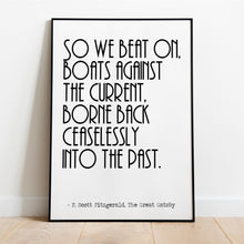 Load image into Gallery viewer, The Great Gatsby Quote Print F. Scott Fitzgerald Wall Art Literary Poster