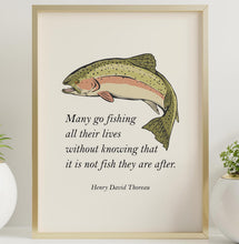 Load image into Gallery viewer, Fishing Quote Wall Art Henry David Thoreau