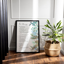 Load image into Gallery viewer, On Marriage Poem By Kahlil Gibran Wedding Gift - Framed & Unframed Options