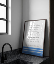 Load image into Gallery viewer, Mother Teresa Quote Print – “Wash the Plate” Wall Art, St Teresa of Calcutta, Catholic Decor