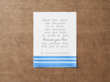 Load image into Gallery viewer, Mother Teresa Quote Print – “Wash the Plate” Wall Art, St Teresa of Calcutta, Catholic Decor