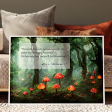 Load image into Gallery viewer, Alice In Wonderland Quote Print People Who Make Your Heart Smile - Fantasy Enchanted Garden Print - Framed & Unframed Options