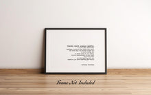 Load image into Gallery viewer, Anthony Bourdain Travel Quote Print “Travel Isn’t Always Pretty” Wall Art in Typewriter Font, Framed or Unframed