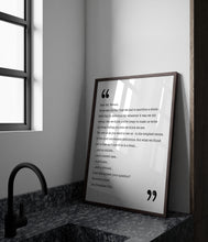 Load image into Gallery viewer, The Breakfast Club Movie Quote Closing Lines Letter to Mr. Vernon, Black and White, Movie Lover Gift