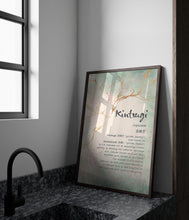 Load image into Gallery viewer, Kintsugi Art Print Japandi Decor Kintsukuroi Definition Poster Japanese Definition print Framed & Unframed Options