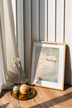 Load image into Gallery viewer, Kintsugi Art Print Japandi Decor Kintsukuroi Definition Poster Japanese Definition print Framed & Unframed Options