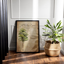 Load image into Gallery viewer, A Fallen Limb Poem Print - Sympathy Memorial Wall Art