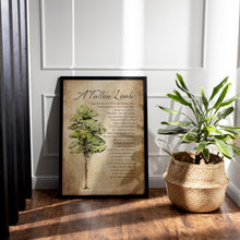 Load image into Gallery viewer, A Fallen Limb Poem Print - Sympathy Memorial Wall Art - Family Tree Remembrance Gift - Bereavement Print - Funeral Keepsake Gift