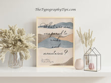 Load image into Gallery viewer, Pride and Prejudice Jane Austen Gifts "What are men compared to rocks and mountains?" Book Shelf Decor, Book Nook