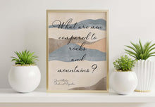 Load image into Gallery viewer, Pride and Prejudice Jane Austen Gifts "What are men compared to rocks and mountains?" Book Shelf Decor, Book Nook