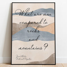 Load image into Gallery viewer, Pride and Prejudice Jane Austen Gifts "What are men compared to rocks and mountains?" Book Shelf Decor, Book Nook