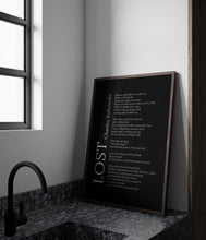 Load image into Gallery viewer, Charles Bukowski Poem Print “Lost” or "To Hell and Back" – Black and White Minimalist Literary Art