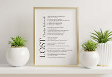 Load image into Gallery viewer, Charles Bukowski Poem Print “Lost” or "To Hell and Back" – Black and White Minimalist Literary Art