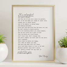 Load image into Gallery viewer, He’s Not Perfect Bob Marley Poster Poem Print