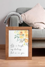 Load image into Gallery viewer, Life Is Tough But So Are You Print – Yellow Floral Inspirational Quote Wall Art – Uplifting Watercolour Poster for Women & Girls