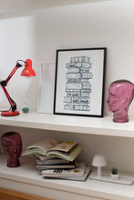 Load image into Gallery viewer, Stack Of Books Art Library Wall Art, Book Nook Decor, Reading Nook Decor, Book Shelf Decor, Bookish Wall Art, Framed & Unframed Options