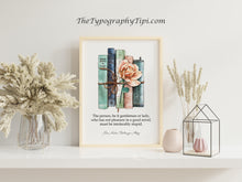 Load image into Gallery viewer, Jane Austen Wall Art Northanger Abbey Jane Austen Gifts, Reading Nook Decor, Book Shelf Decor, Book Quote Posters,