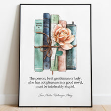 Load image into Gallery viewer, Jane Austen Wall Art Northanger Abbey Jane Austen Gifts, Reading Nook Decor, Book Shelf Decor, Book Quote Posters,