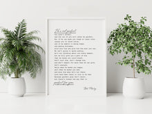 Load image into Gallery viewer, He’s Not Perfect Bob Marley Poster Poem Print