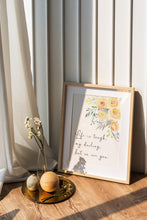 Load image into Gallery viewer, Life Is Tough But So Are You Print – Yellow Floral Inspirational Quote Wall Art – Uplifting Watercolour Poster for Women & Girls