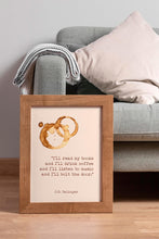 Load image into Gallery viewer, J.D. Salinger Quote I'll read my books and I'll drink coffee... A Boy In France Book Quote, Literary Art Print - Framed & Unframed Options