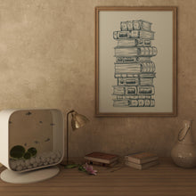 Load image into Gallery viewer, Stack Of Books Art Library Wall Art, Book Nook Decor, Reading Nook Decor, Book Shelf Decor, Bookish Wall Art, Framed & Unframed Options