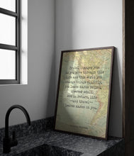 Load image into Gallery viewer, Anthony Bourdain "Travel Changes You" Quote Print Vintage Map Wall Art
