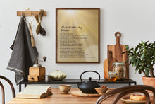 Load image into Gallery viewer, Look to This Day Kalidasa Poem Print – Inspirational Gold Sunrise Wall Art | Mindful Living Gift - Framed & Unframed Options