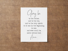 Load image into Gallery viewer, Glory Be Prayer Print "Glory be to the Father..." Modern Catholic Art, Christian Artwork, Framed & Unframed Options