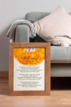 Load image into Gallery viewer, The Orange By Wendy Cope Poetry Poster Print - "I love you. I’m glad I exist" - Framed & Unframed Options