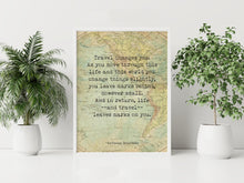 Load image into Gallery viewer, Anthony Bourdain "Travel Changes You" Quote Print Vintage Map Wall Art