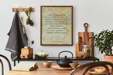 Load image into Gallery viewer, Anthony Bourdain "Travel Changes You" Quote Print Vintage Map Wall Art