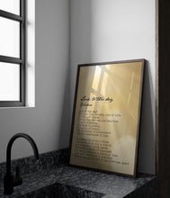 Load image into Gallery viewer, Look to This Day Kalidasa Poem Print – Inspirational Gold Sunrise Wall Art | Mindful Living Gift - Framed & Unframed Options