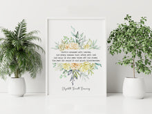 Load image into Gallery viewer, Elizabeth Barrett Browning Poem Earth's crammed with heaven Art Print Home Decor poetry Love Poem Aurora Leigh Framed & Unframed Options