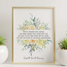 Load image into Gallery viewer, Elizabeth Barrett Browning Poem - Earth's crammed with heaven Art Print Home Decor poetry Love Poem UNFRAMED Aurora Leigh