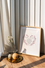 Load image into Gallery viewer, 1 Corinthians 13:4-7 Wall Art – Love Is Patient, Love Is Kind | Christian Scripture Print | Heart-Shaped Bible Verse | Framed or Unframed