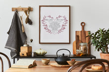 Load image into Gallery viewer, 1 Corinthians 13:4-7 Wall Art – Love Is Patient, Love Is Kind | Christian Scripture Print | Heart-Shaped Bible Verse | Framed or Unframed